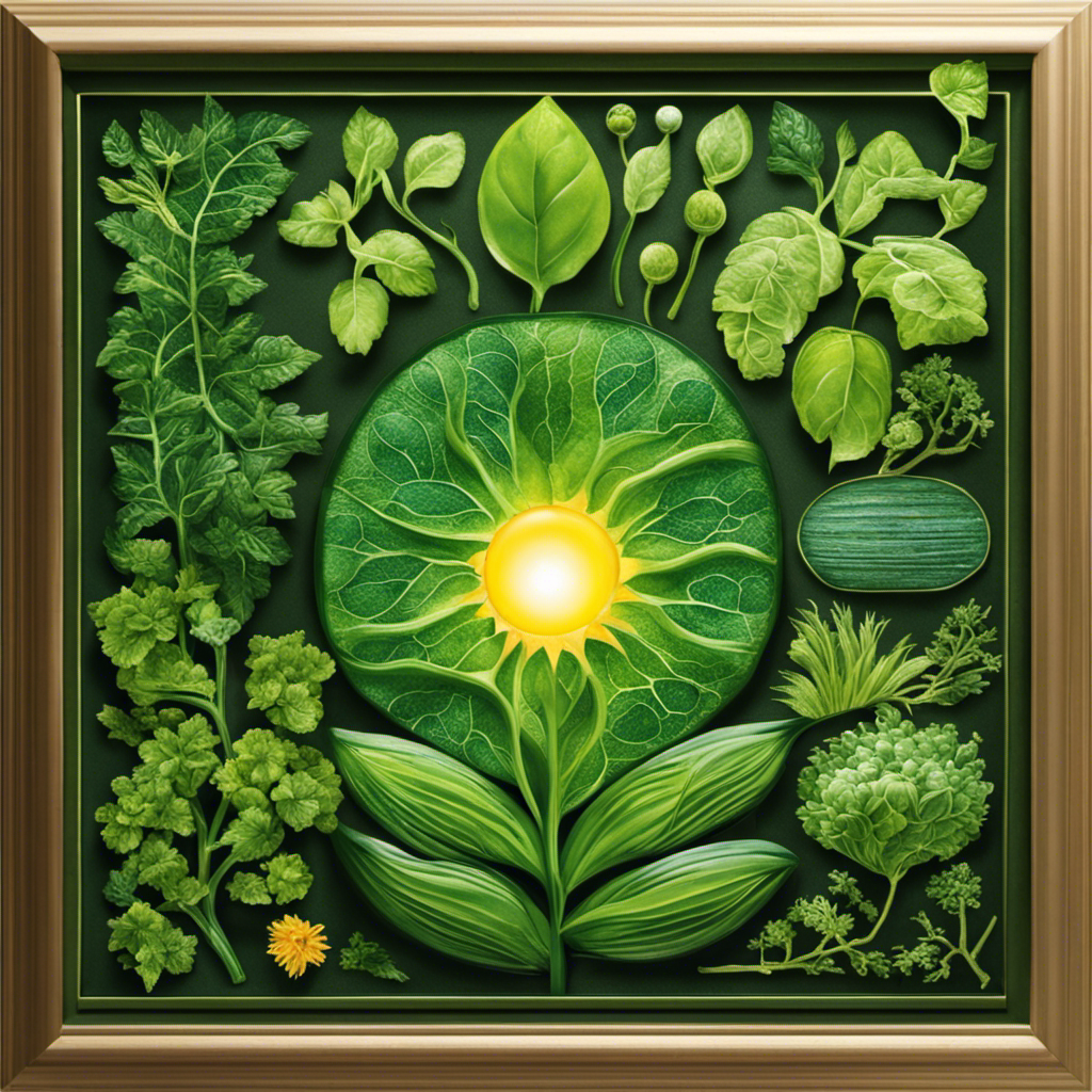 An image that showcases the intricate process of photosynthesis, depicting vibrant green plants absorbing sunlight through their chloroplasts, converting solar energy into glucose for growth and oxygen for the atmosphere