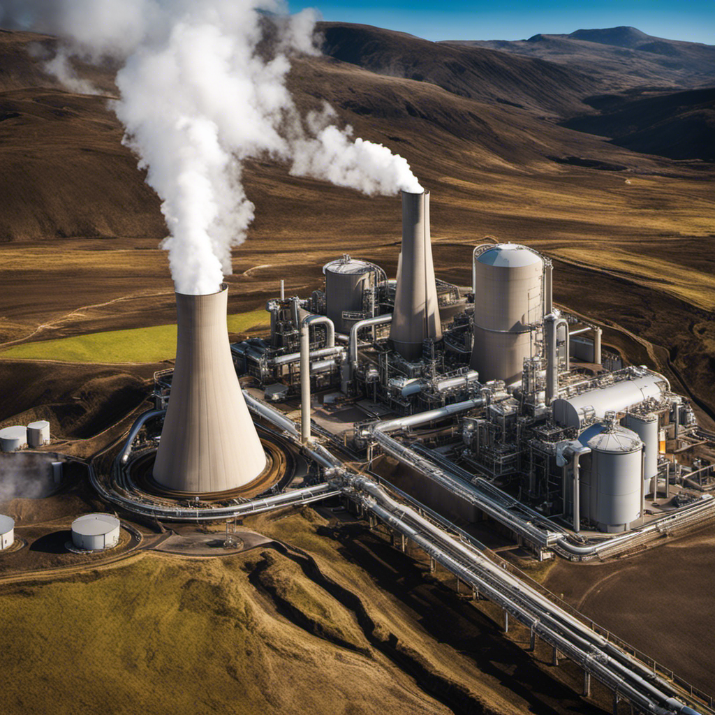 A visually striking image showcasing the intricate process of geothermal energy production