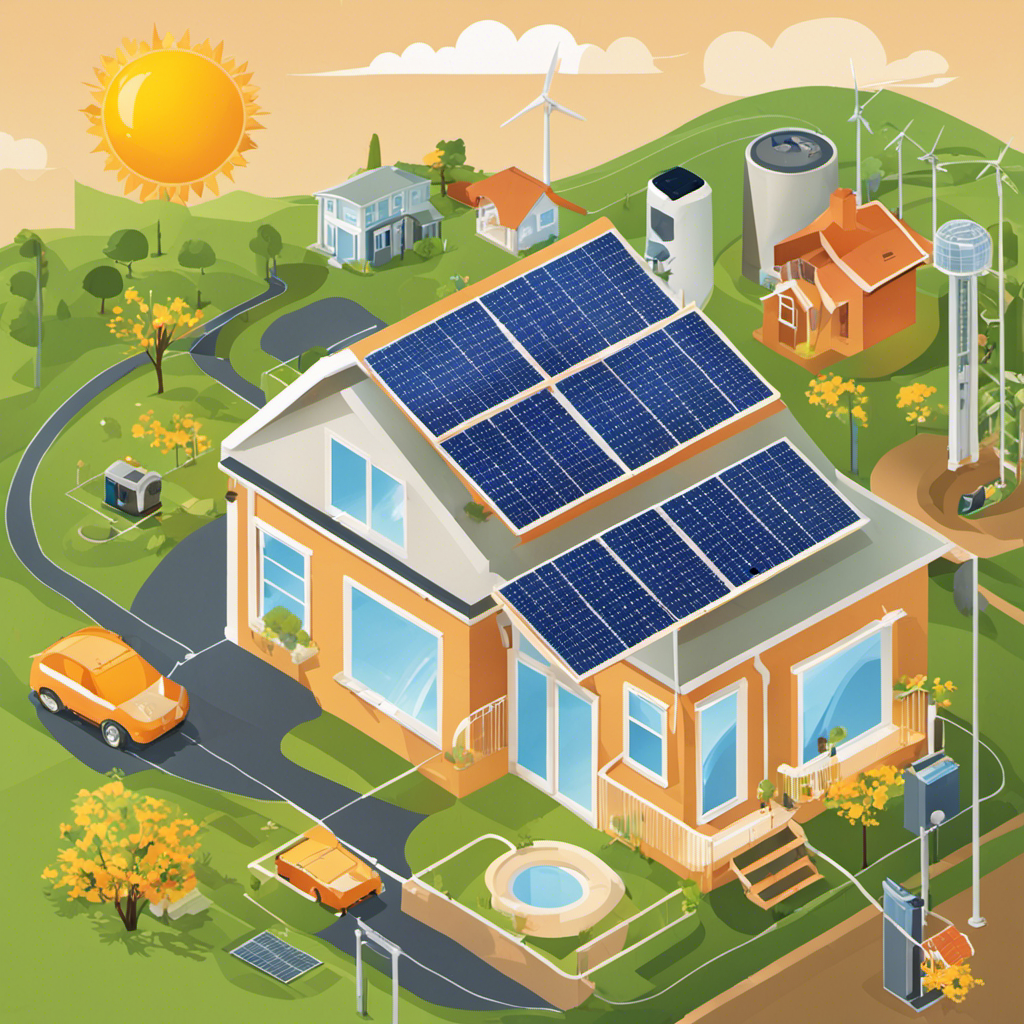 A detailed visual representation showcasing the cost of solar energy at different levels: daily, yearly, individual homes, and state-wide
