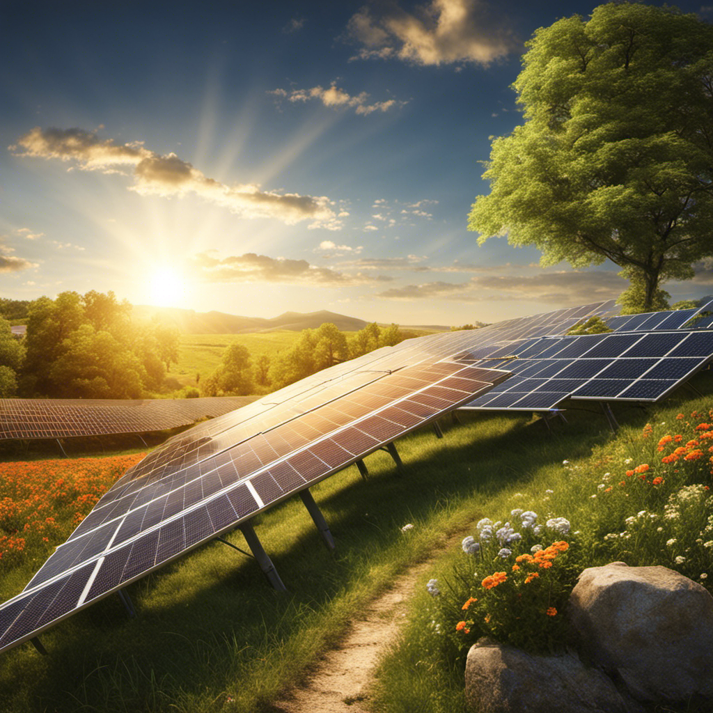An image depicting three contrasting scenes: a serene landscape with a solar panel silently absorbing sunlight (passive), a person manually adjusting solar panels for optimal sunlight (active), and a bustling solar farm with photovoltaic panels converting sunlight into electricity (photovoltaic)