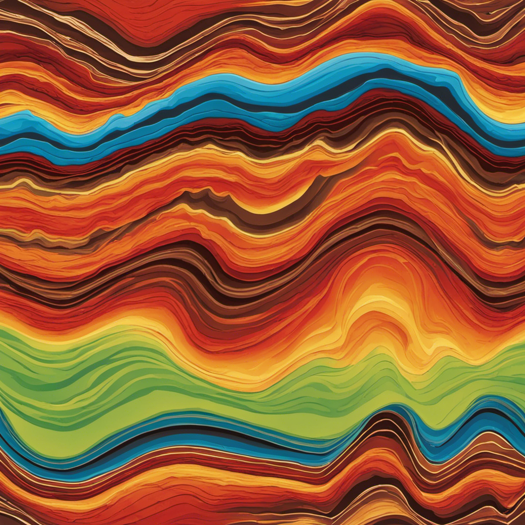 An image showcasing the intricate layers of the Earth's crust, revealing a vivid depiction of the geothermal heat source