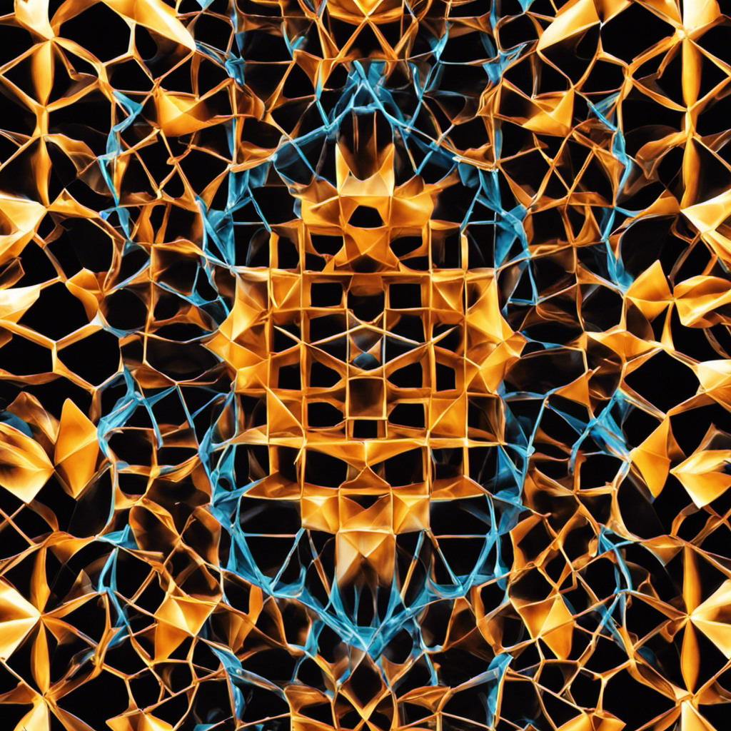 An image depicting a vibrant lattice structure formed by potassium iodide (KI) crystals, showcasing the strong electrostatic forces between ions