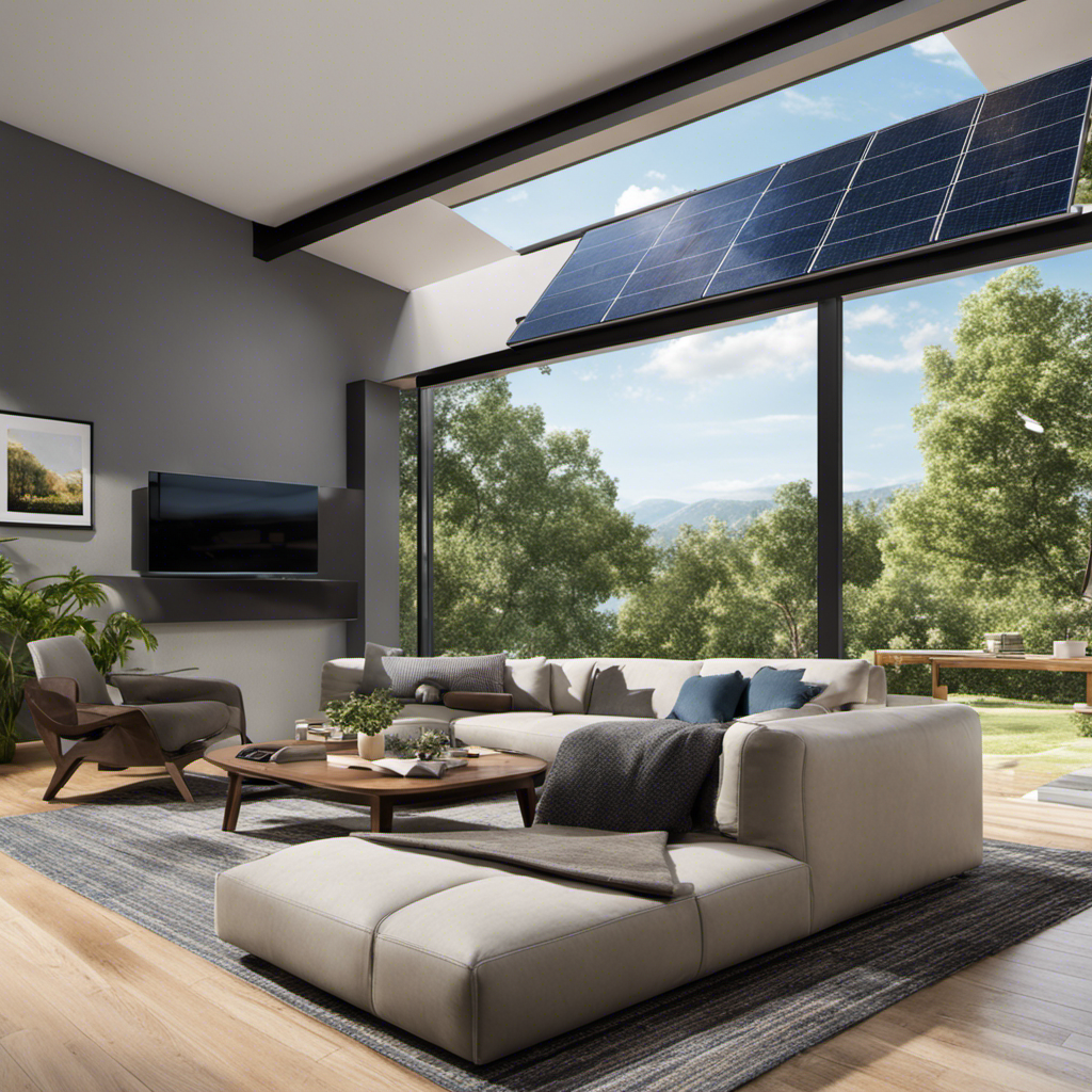 An image showcasing a cutting-edge high energy solar panel, capturing the vibrant sunlight cascading onto its sleek surface, while it generates an impressive wattage output that powers multiple devices effortlessly