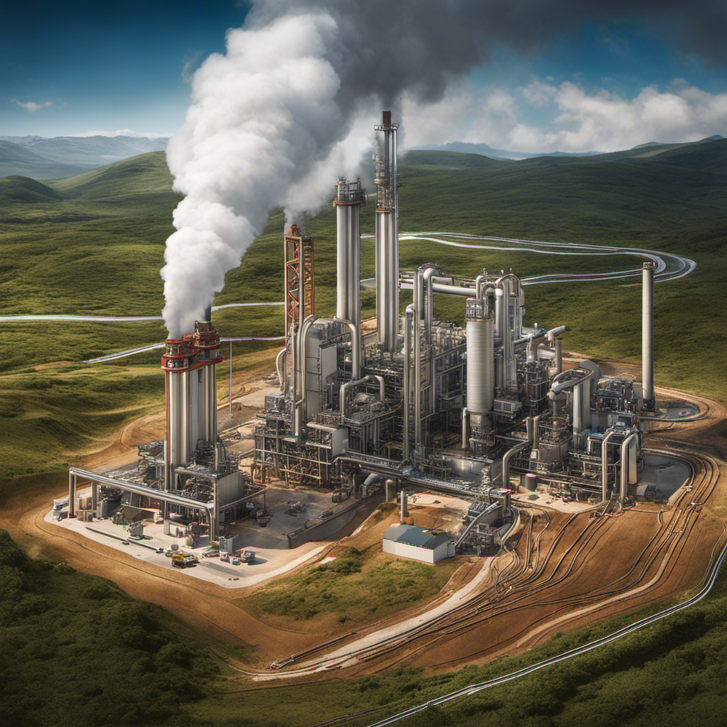 An image showcasing the intricate process of harnessing geothermal energy