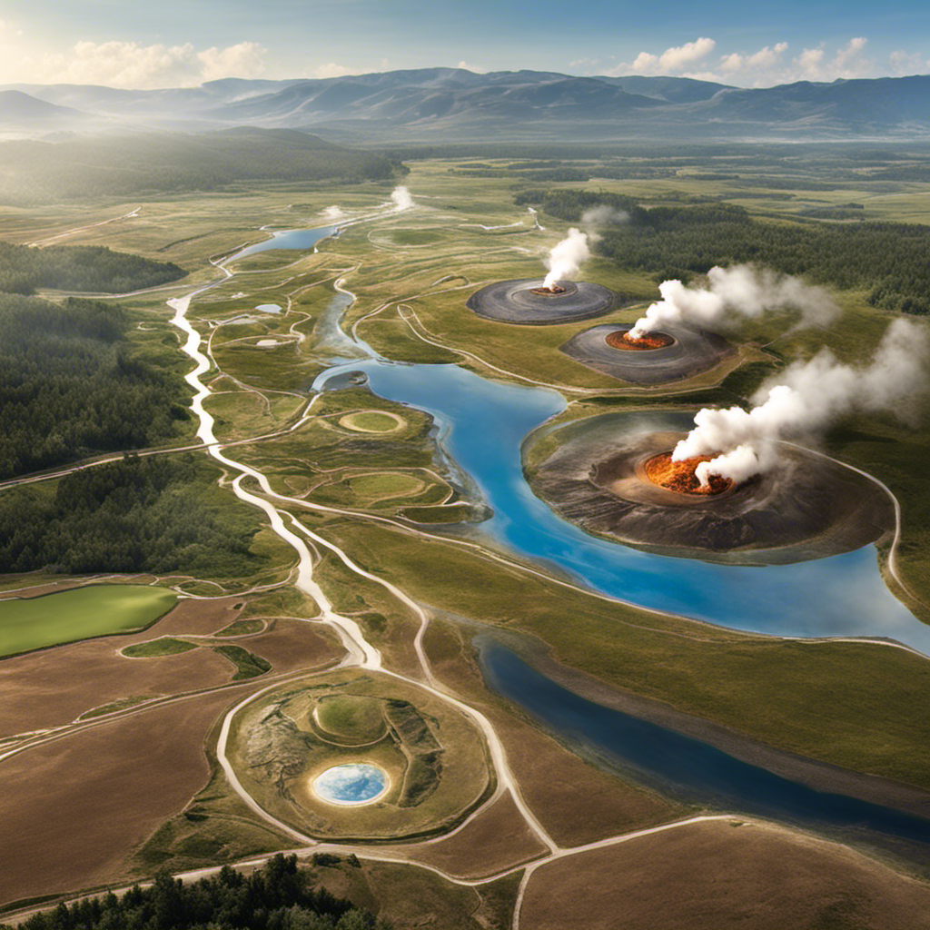 An image that vividly portrays the negative side of geothermal energy, showcasing the potential consequences such as ground subsidence, water contamination, and seismic activity