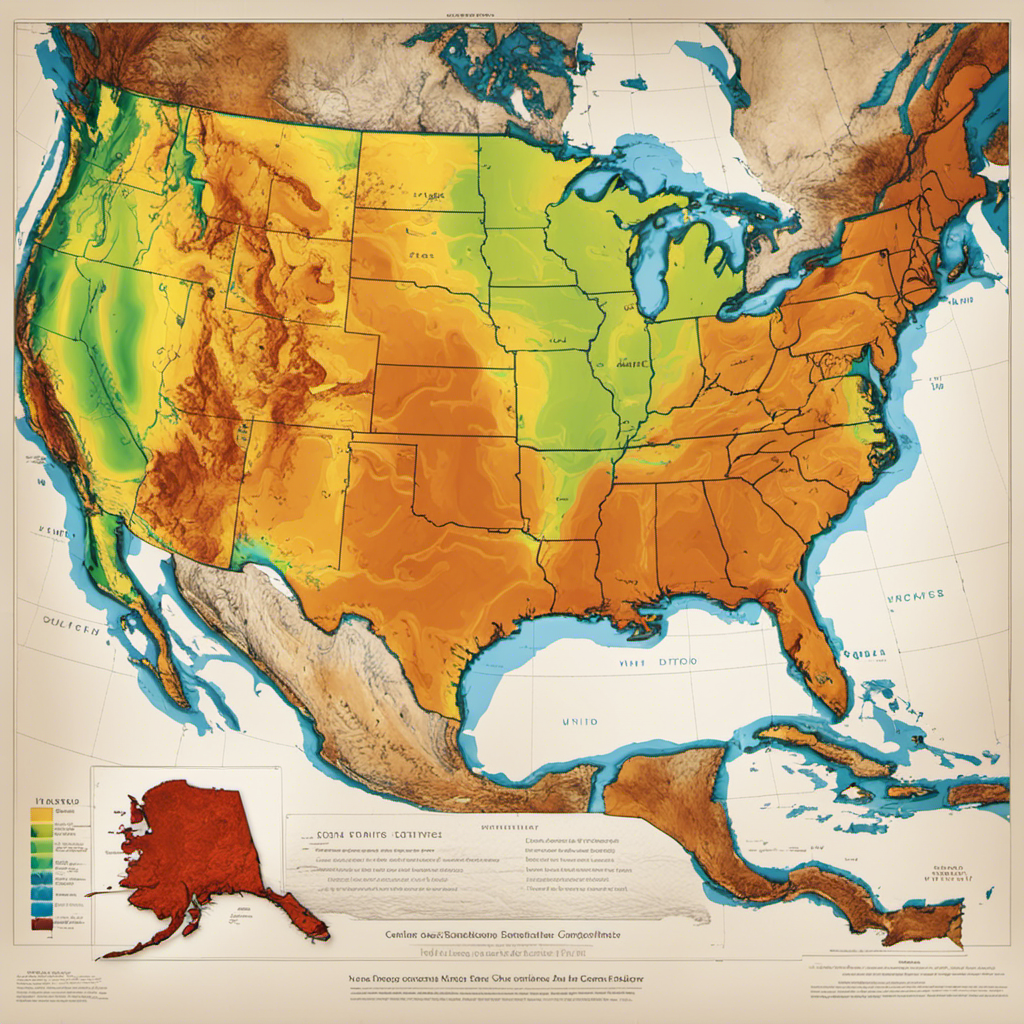 An image showcasing the United States with vibrant colors and contour lines, highlighting the geothermal hotspots across the country
