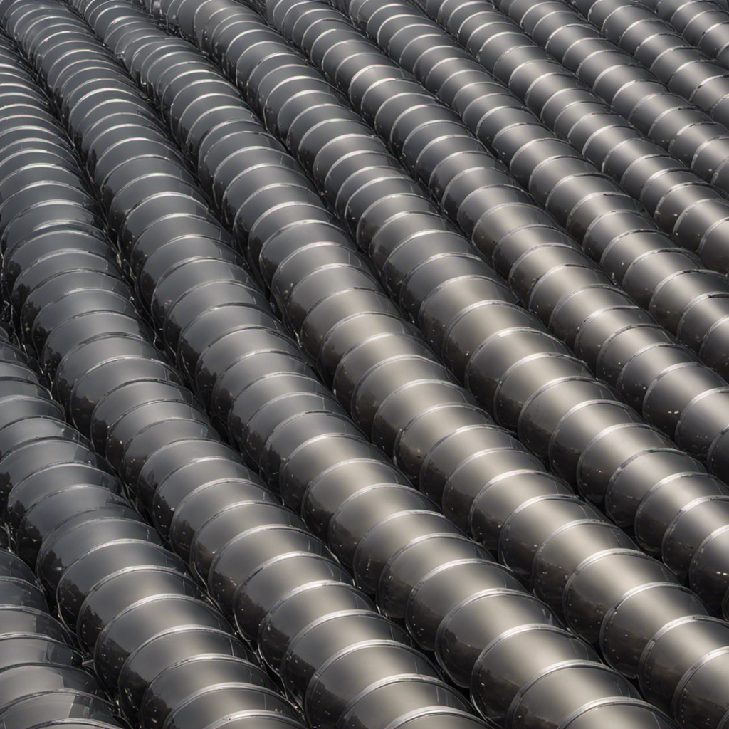 An image showing a massive array of cylindrical tanks, each filled with a vibrant, molten salt solution, symbolizing the energy storage system employed by Spain's first solar power plant