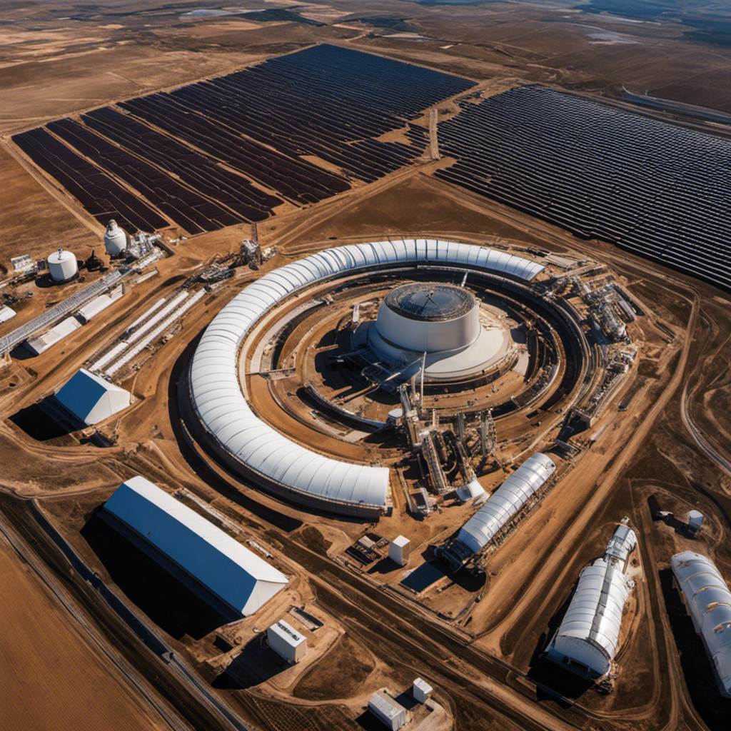 An image depicting the intricate process of molten salt technology, showcasing Spain's first solar power plant