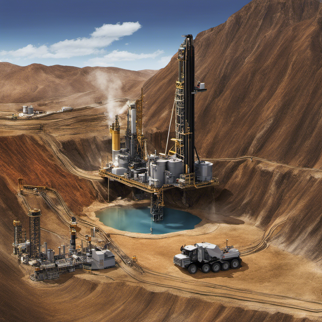 An image showcasing the process of fracking and drilling to extract geothermal energy