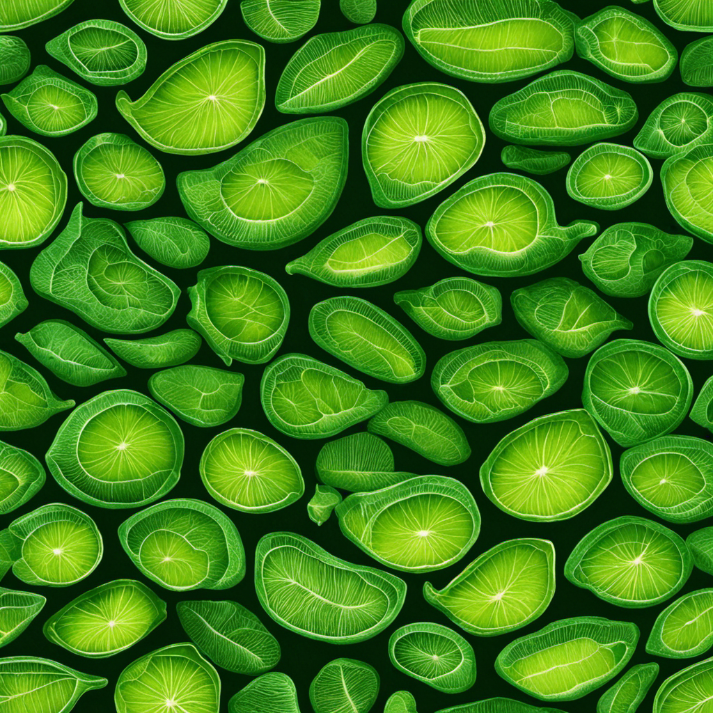 An image capturing the intricate process of photosynthesis: vibrant green chloroplasts within plant cells absorbing sunlight, converting it into chemical energy, and storing it in glucose molecules for future use