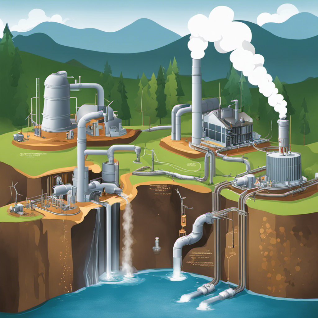 An image showcasing the intricate process of geothermal energy recovery