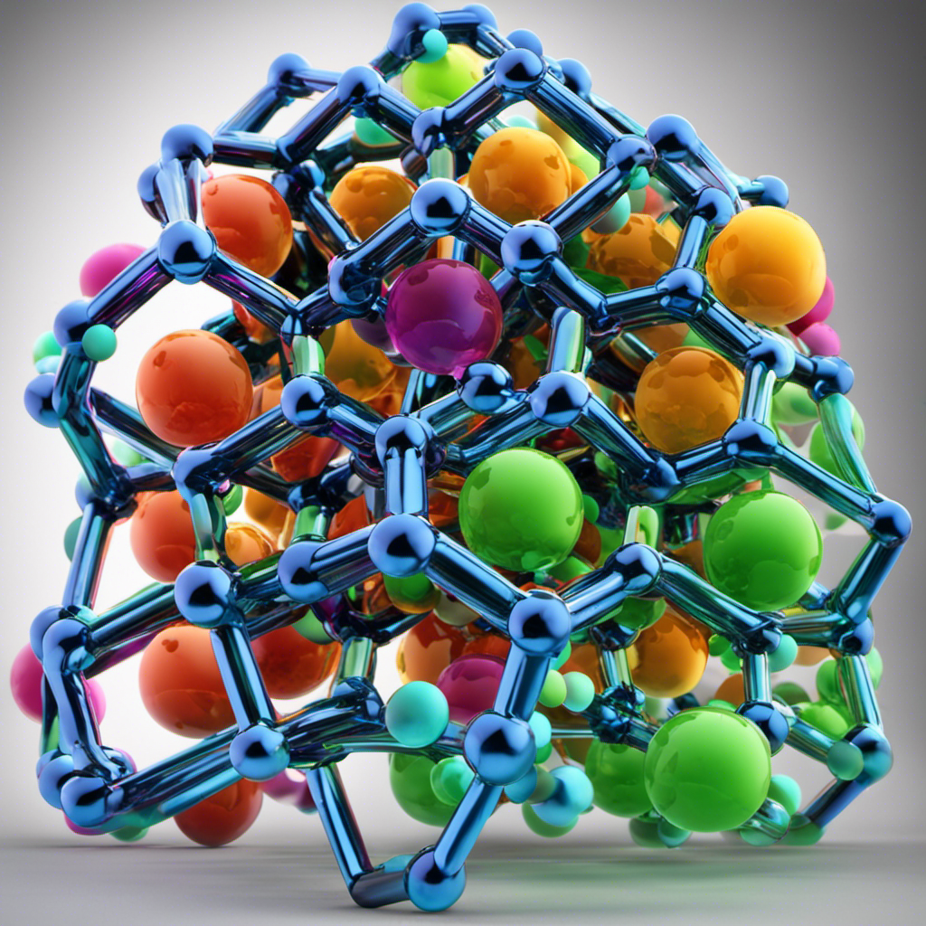 An image showcasing a crystal lattice structure with distinct binary compounds, portraying varying ion sizes and charges