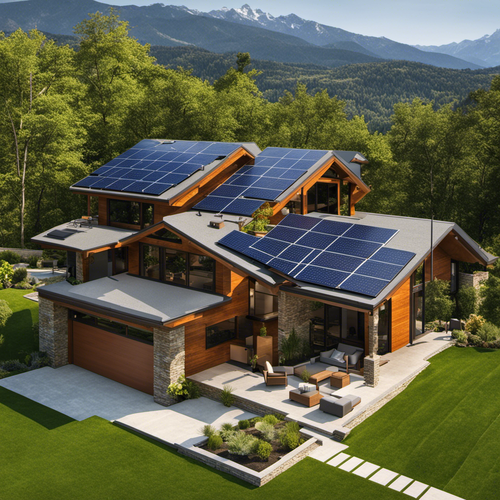 An image showcasing a residential solar panel system struggling to integrate with the traditional power grid, symbolizing the challenge of maintaining grid compatibility when relying solely on solar energy