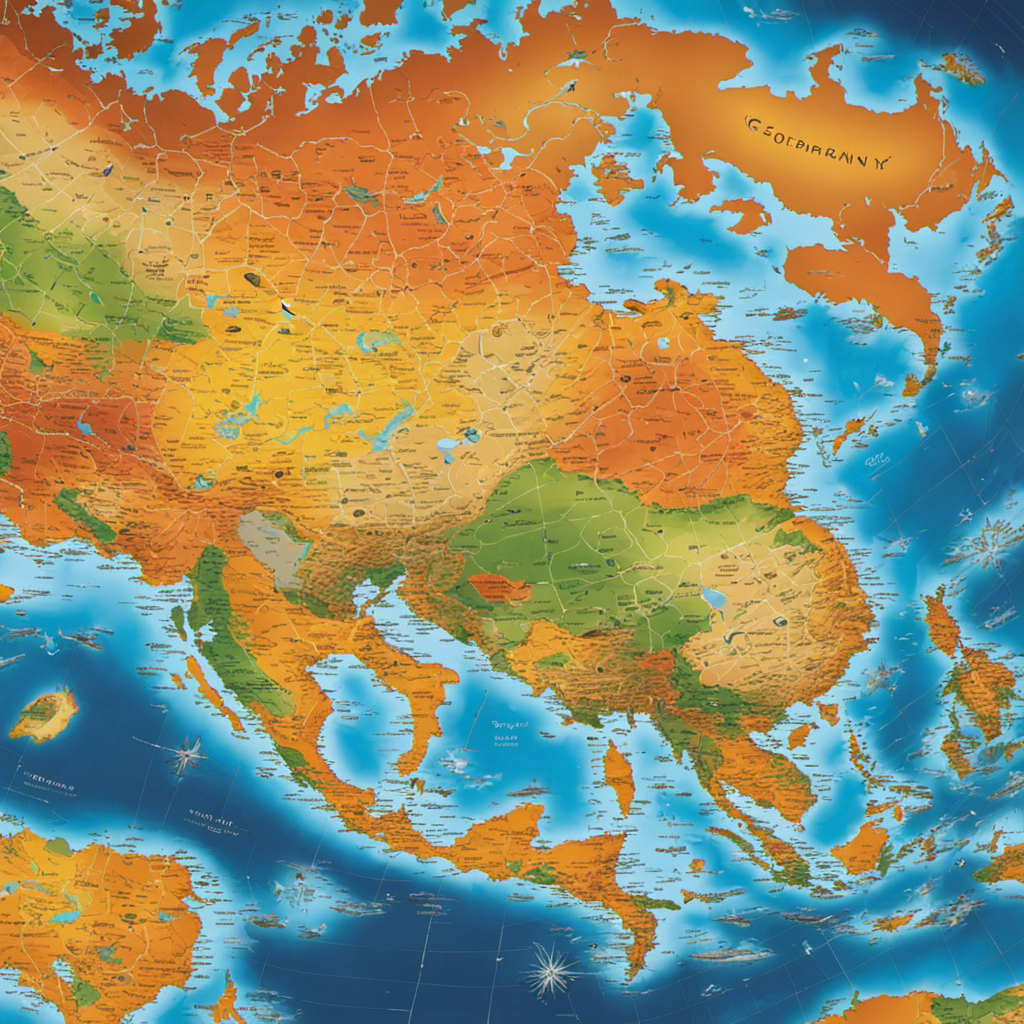 An image showcasing a vibrant world map, highlighting countries like Germany, China, and Japan with intricate solar panel designs, illuminating their territories
