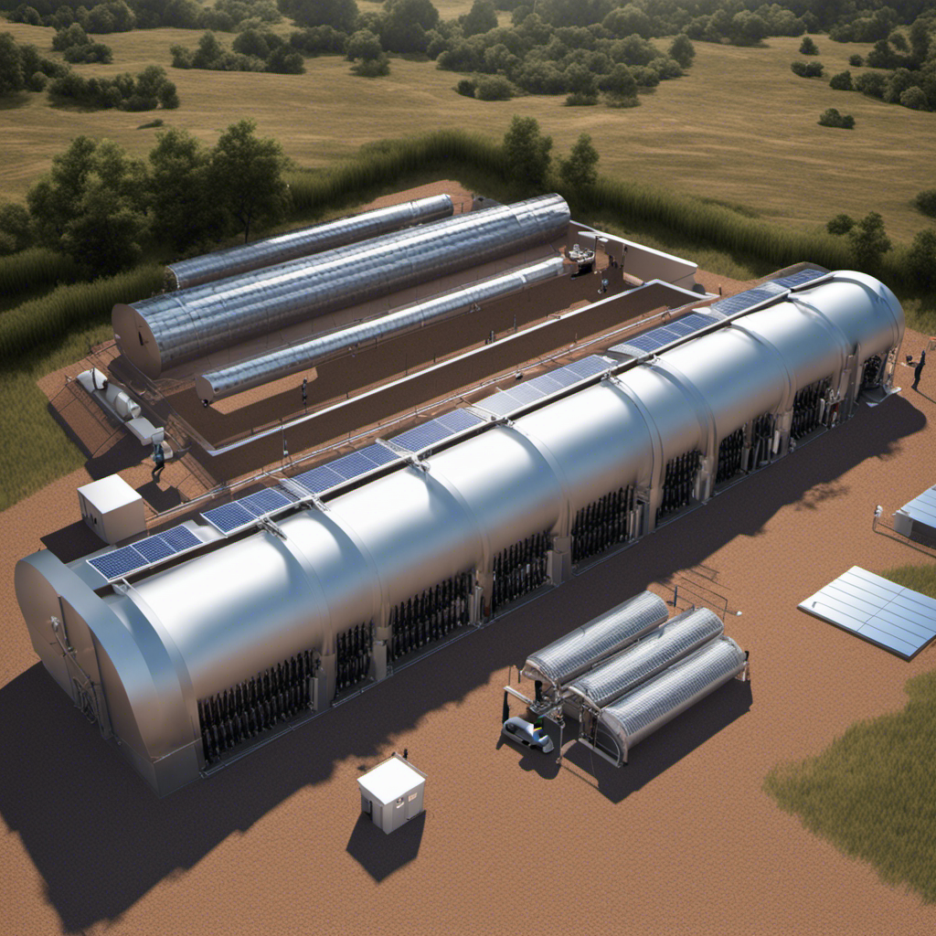 An image showcasing a compressed air energy storage system in a solar energy setup