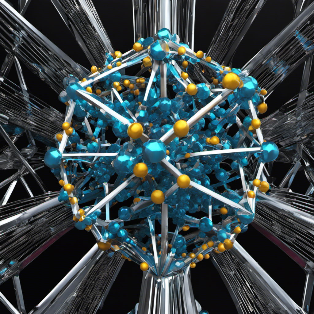 An image showcasing a crystal structure with a small, loosely packed lattice arrangement