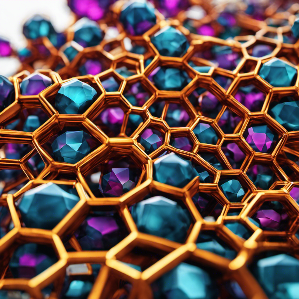 An image showcasing a crystal lattice structure formed by various compounds