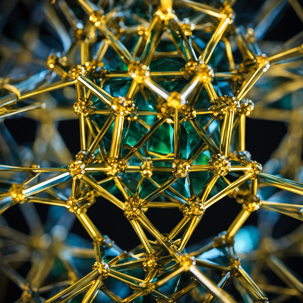 An image showcasing a giant crystal lattice structure of uranium (U), radiating immense energy