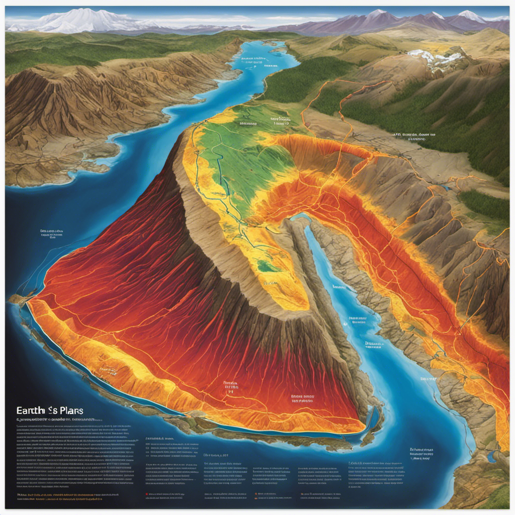 An image showcasing the Earth's crust with vibrant colors and distinct plate boundaries